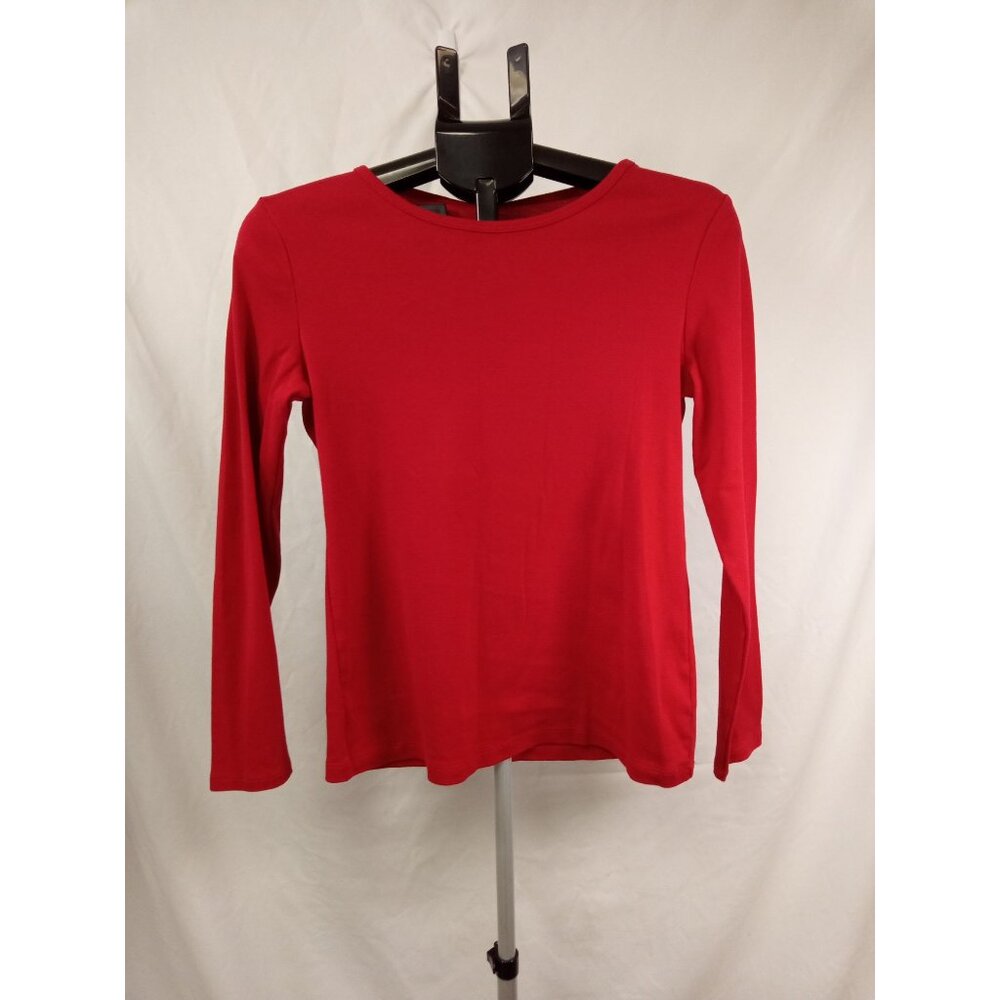 Liz Claiborne Women's Red Long Sleeve Basic Top Size Medium